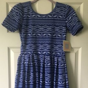 Blue Aztec Print LuLaRoe Amelia dress